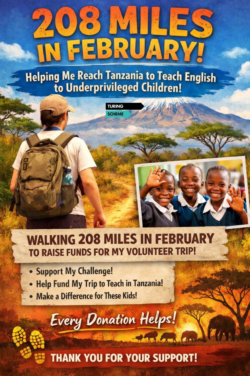 Walking 208 miles in February. campaign photo, 2 of 4